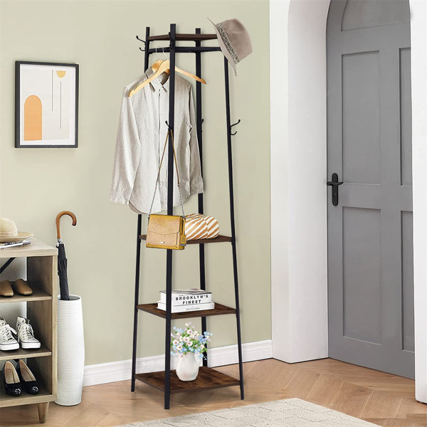17 Stories Coat Rack, 6In1 Industrial 70" Hall Tree With Entryway